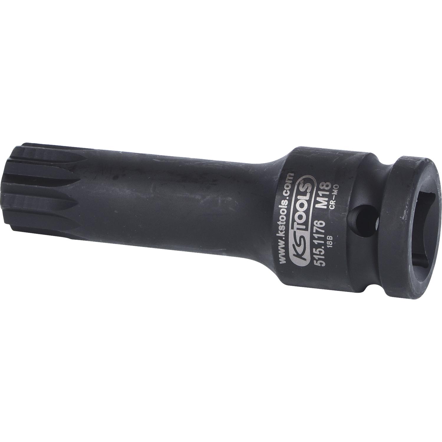 Thumbnail - KS Tools, Steckschlüssel + Stecknuss, 1/2" Kraft-Bit-Stecknuss XZN,lang,M18