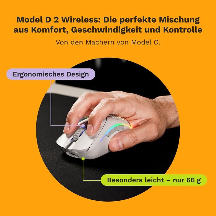 Actual product image Glorious PC Gaming Race Glorious Model D 2 Wireless Gaming Mouse - white (Wireless)