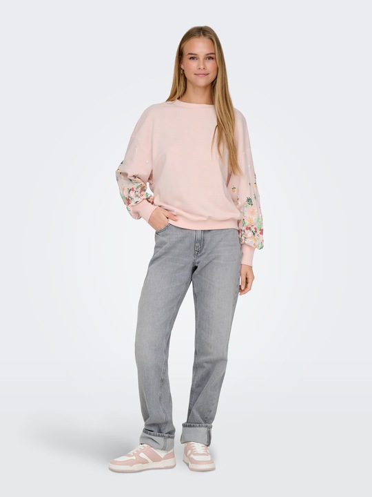 Produktbild Only Normal geschnitten Rundhals Gerippte Ärmelbündchen Tief angesetzte Schulter Sweatshirt Sweatshirt (S)