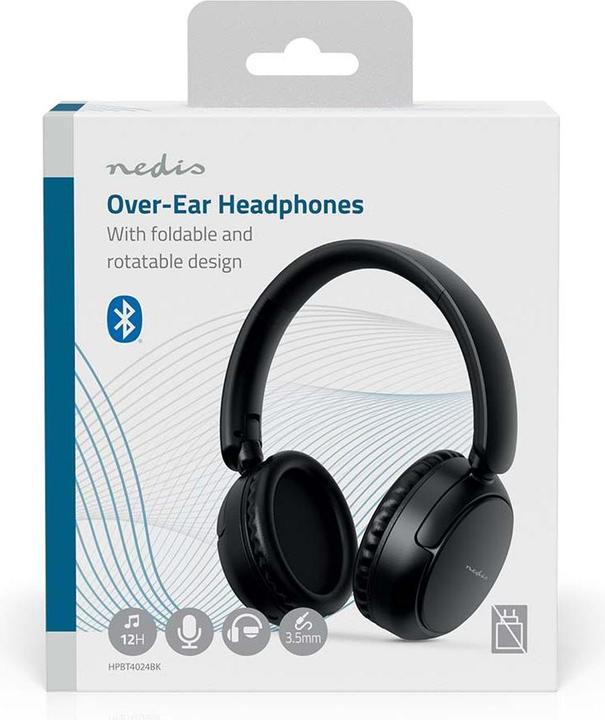 Actual product image Nedis HPBT4024BK (No noise cancellation, Cable, Wireless)