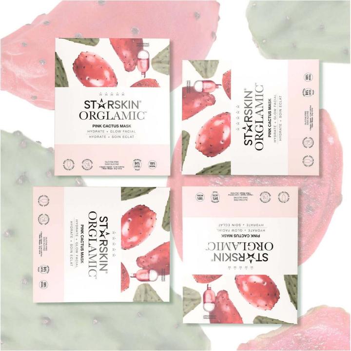 Actual product image Starskin - ORGLAMIC Pink Cactus Hydrating & Glow Face Mask (1 ml)
