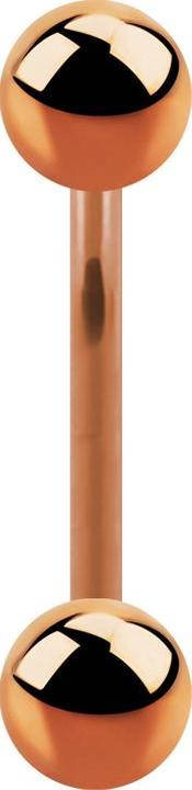 Image du produit Star Piercing Banane or rose avec deux boules (sans laiton, Acier chirurgical 316L)