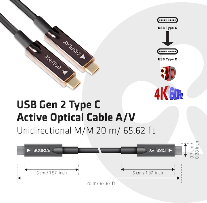 Produktbild Club 3D C – C (20 m, USB 3.2)