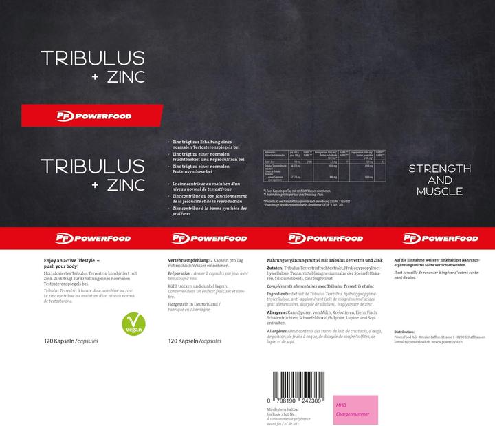 Immagine prodotto PowerFood One Tribulus + Zinco (120 Pezzo/i, Pillole, 50 g)