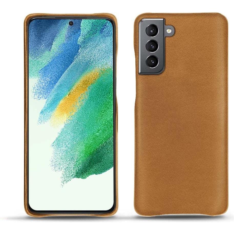 Noreve Lederschutzhülle Samsung Galaxy S21 FE (Samsung Galaxy S21 FE), Smartphone Hülle, Braun