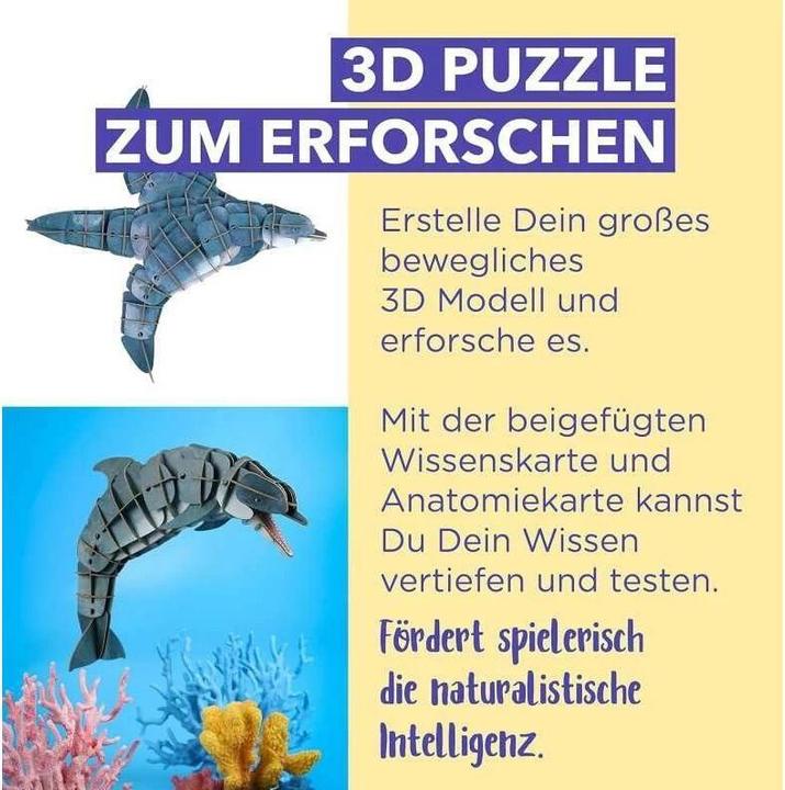 Immagine prodotto mierEdu Puzzle Eco 3D - Il delfino (mobile) (83 pezzi)
