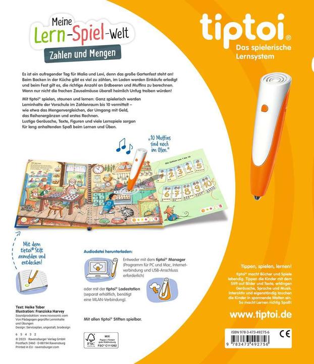 Actual product image tiptoi Zahlen und Mengen (German, Franziska Harvey, Heike Tober, 2023)