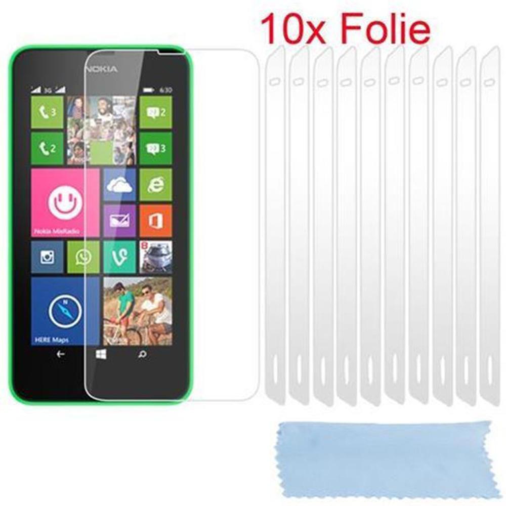 Cadorabo 10x Schutzfolie (1 Stück, Nokia Lumia 630, Huawei Y635), Smartphone Schutzfolie, Weiss