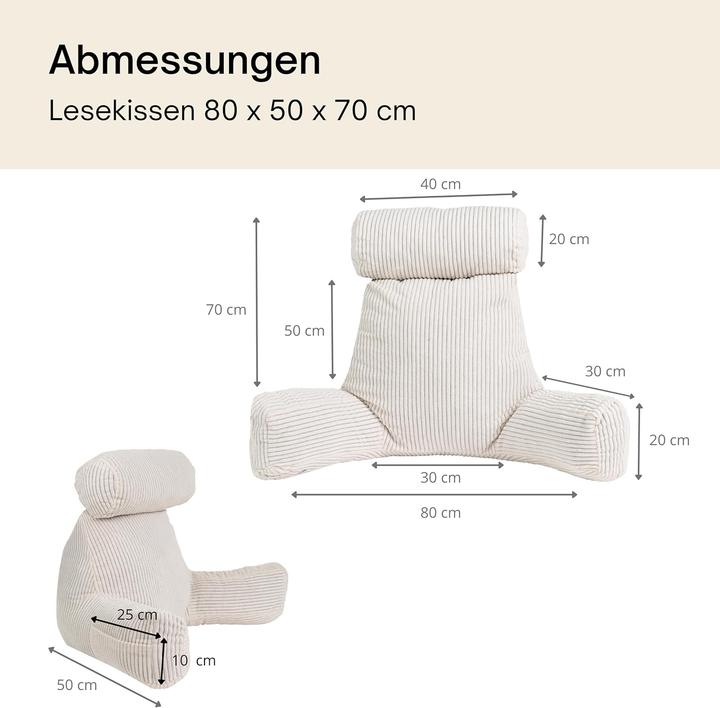 Image du produit Bananair Lesekissen mit Armlehnen und abnehmbarer Hülle