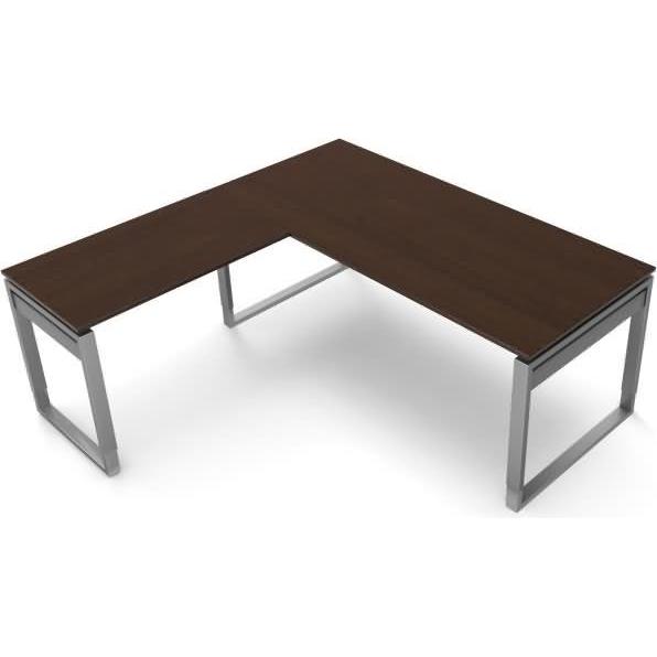Kerkmann, Schreibtisch, Schreibtisch Form5 180 Bügel-Gestell 180x80x68-82cm / Anbau 100x60cm wenge