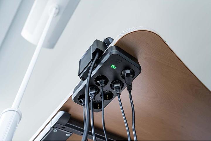 Actual product image Brennenstuhl estilo Duplex desktop socket strip with overvoltage protection, 2x Keystone modules, 9x Sch (9 x, 2 m)