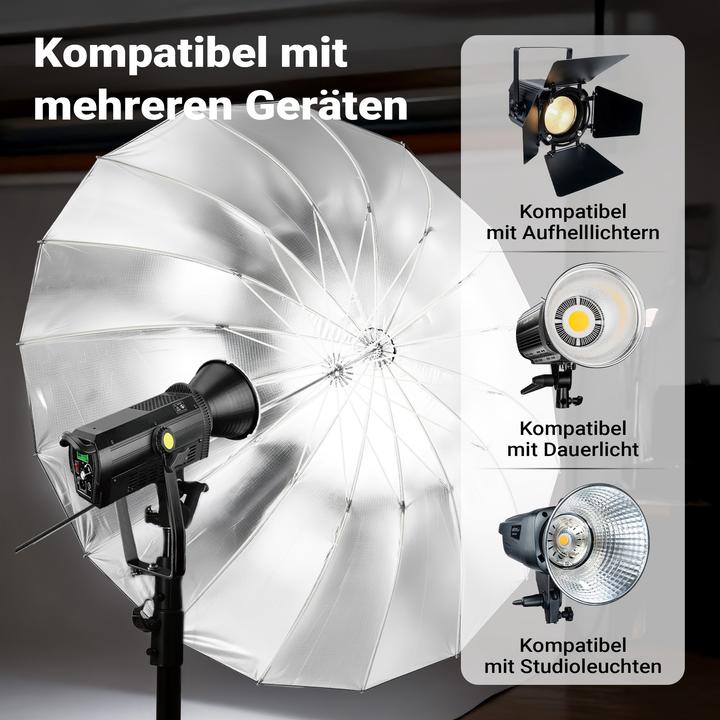 Produktbild Walimex pro Parabol Reflexschirm schwarz/weiss Ø129cm Lichtformer Fotoschirm (129 cm)