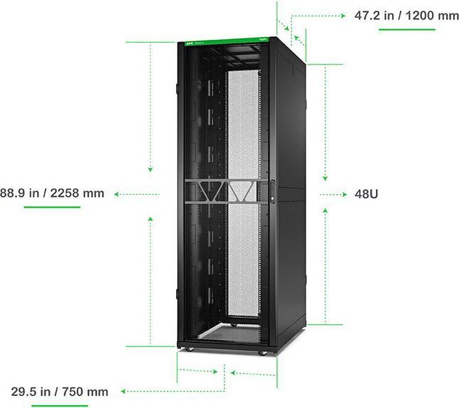 Produktbild APC NetShelter SX Server Rack Gen 2 48U 2258H x 750W x 1200D mm w/ Sides Black (48 HE, 19 Zoll Rack)