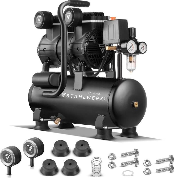 Actual product image Stahlwerk Compressor 10 bar 2.1 hp 1.6 kW 210 l/min 10 l air compressor (10 bar, 10 l)
