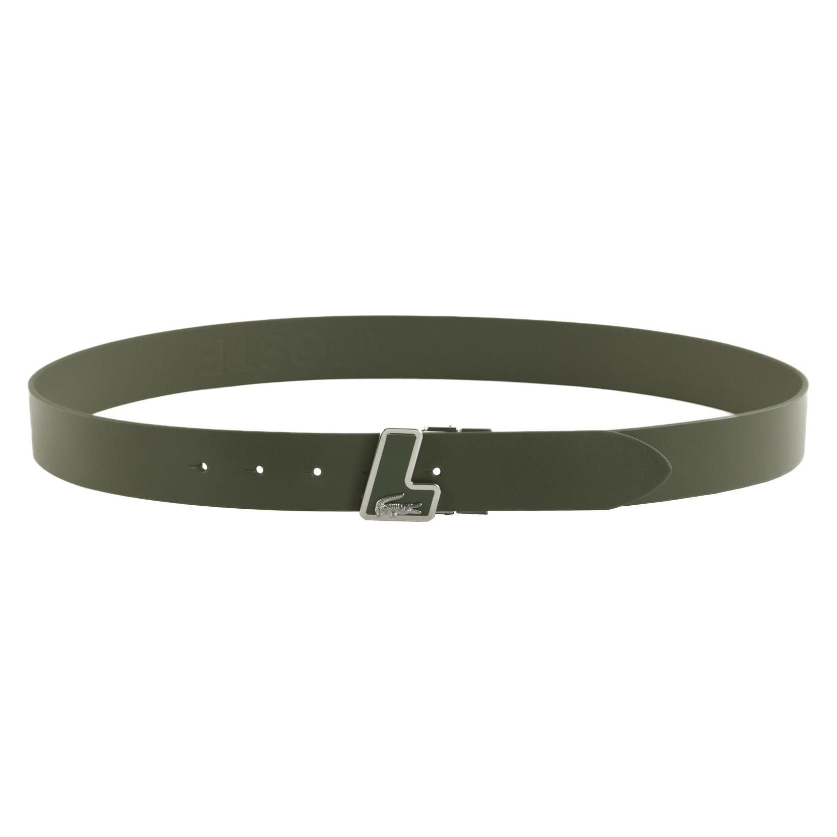 Lacoste, Herren, Gürtel, Plain Leather Belt, Grün