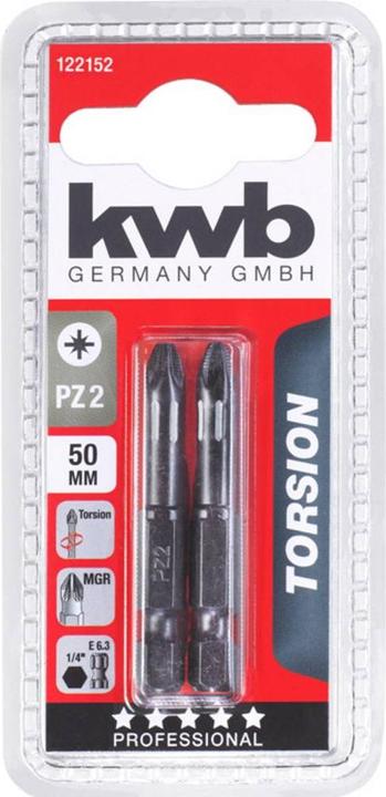 Actual product image kwb 122152 Hexagonal bit PZ 2 steel 2 pcs. (PZ2)