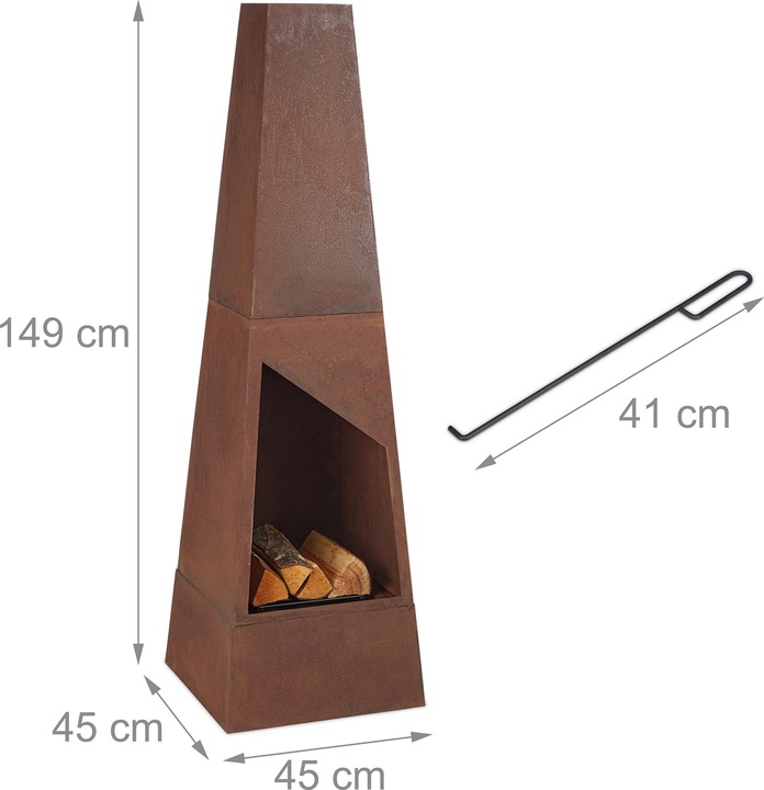 Actual product image Relaxdays Fireplace garden