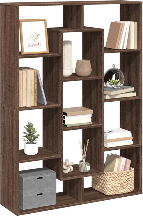 Immagine prodotto VidaXL Libreria Divisorio per la stanza Scaffale a parete Scaffale in piedi Scaffale in rovere marrone