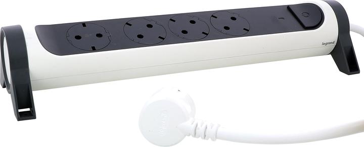 Image du produit Legrand Multiprise pivotante 4x prise, MCB, 1,5m de câble blanc-noir 694525 (4 x, CEE, CEE 7/3, 1.50 m)