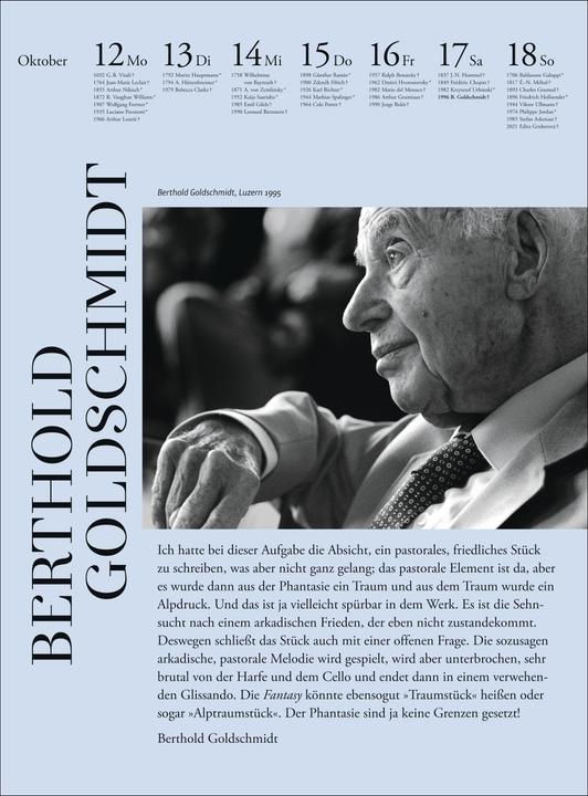 Actual product image Der Musik Kalender Wochenkalender 2026