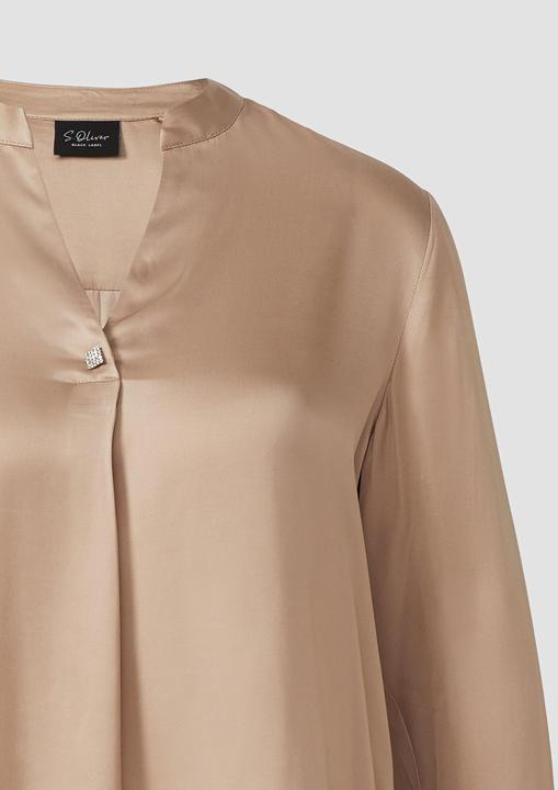 Immagine prodotto s.Oliver Bluse Elegante Satin-Bluse mit V-Ausschnitt und Stehkragen (46)