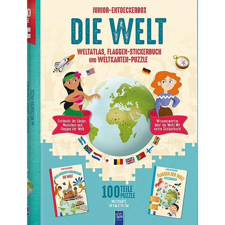 Junior-Entdeckerbox - Die Welt, mit 1 Beilage, 2 Teile, Kinderbücher von Yoyo Books