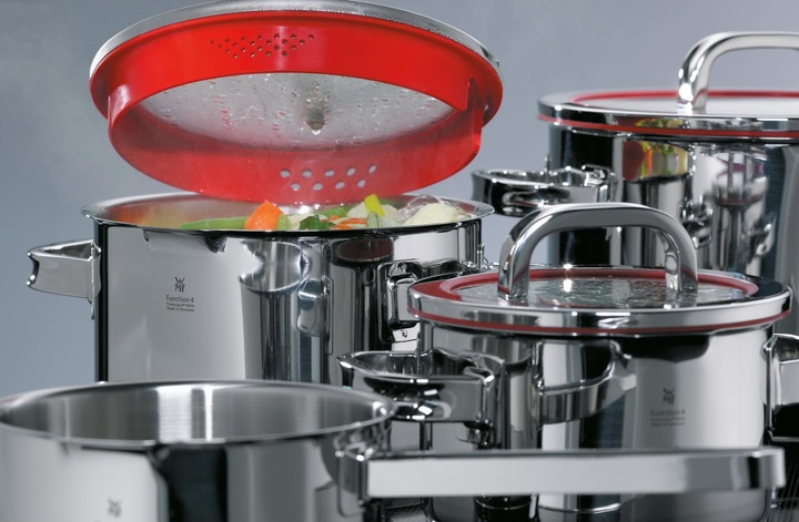 Produktbild WMF Kochtopf Gemüse- Suppentopf Induktion gross 24cm 8,8l Funtion4 Edelstahl 18/10 (24 cm, Kochtopf, Edelstahl)
