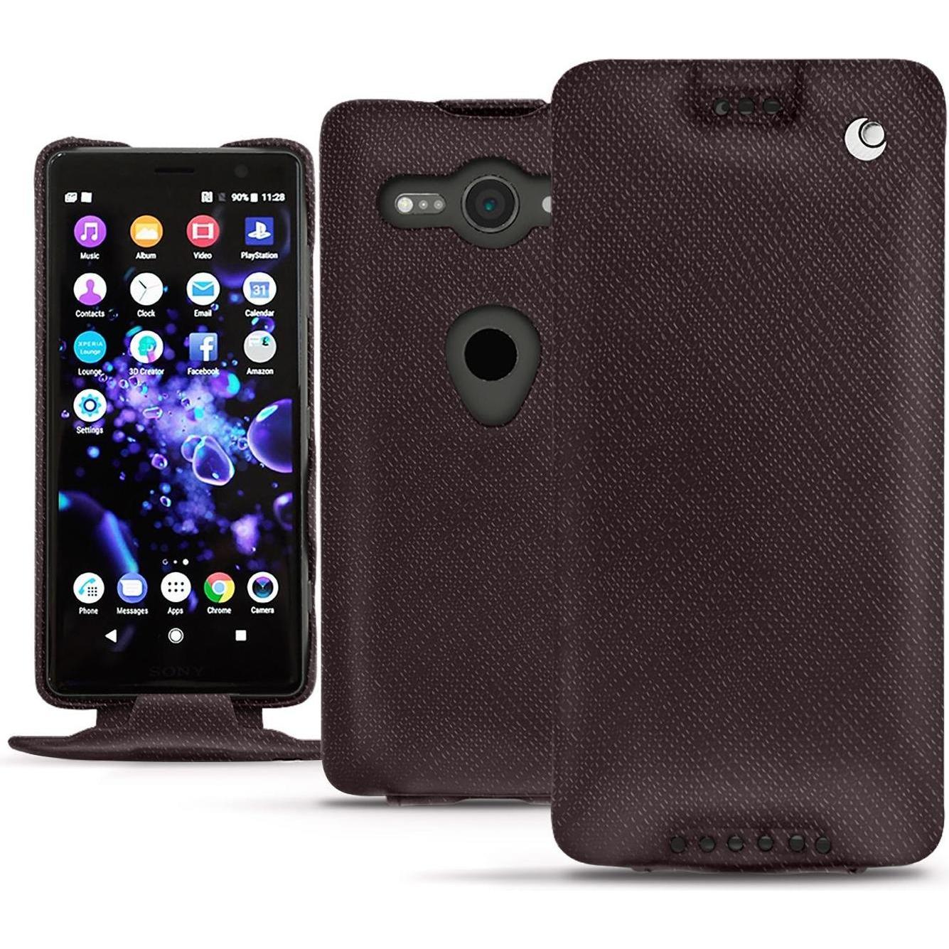 Thumbnail - Noreve Lederschutzhülle vertikal (Sony Xperia XZ2 Compact), Smartphone Hülle, Braun