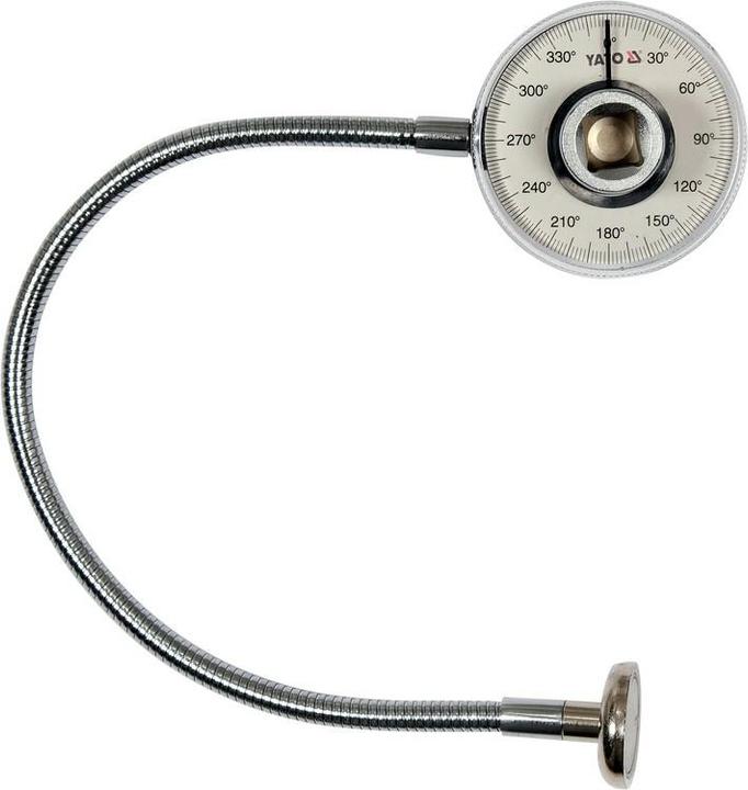 Yato Profi Drehwinkelmesser mit Magnetarm, 1/2“ (12,5 mm), 0-360° Scala, Innen-Vierkant Aussen-Vierka (1/2")
