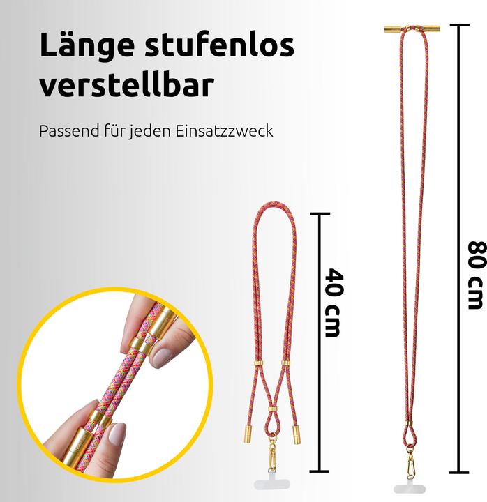 Image du produit Intenso Handykette als Lade- + Datenkabel USB-C bis 1,65m neon mix (1.65 m, USB 2.0, 60 W)