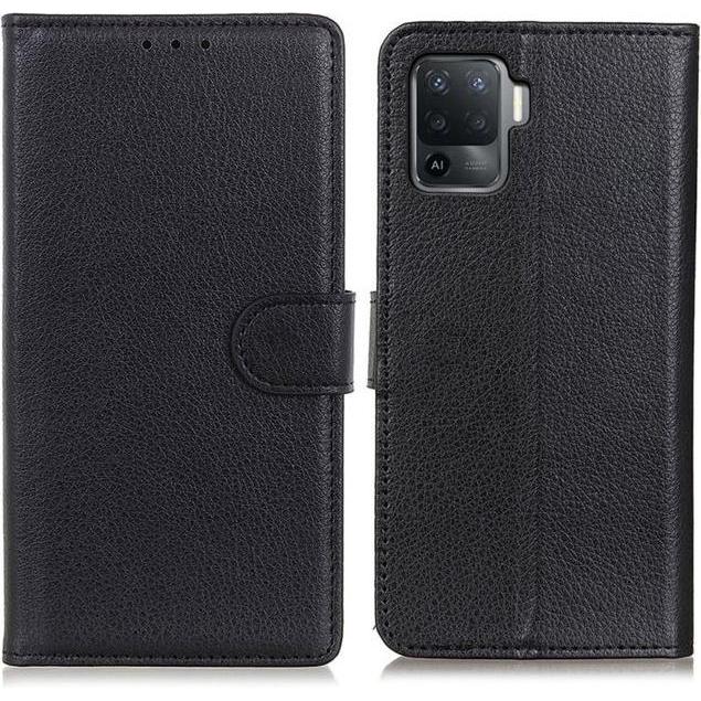 Thumbnail - MU Classic Litchi Leder Bookcover Series (Oppo A94), Smartphone Hülle, Schwarz