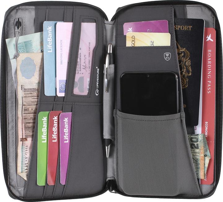 Actual product image Lifeventure RFID Travel Wallet, Recycled, Grey