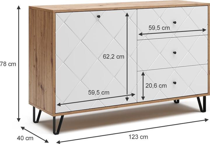 Image du produit Vicco Nizza (128 x 40 x 78 cm)