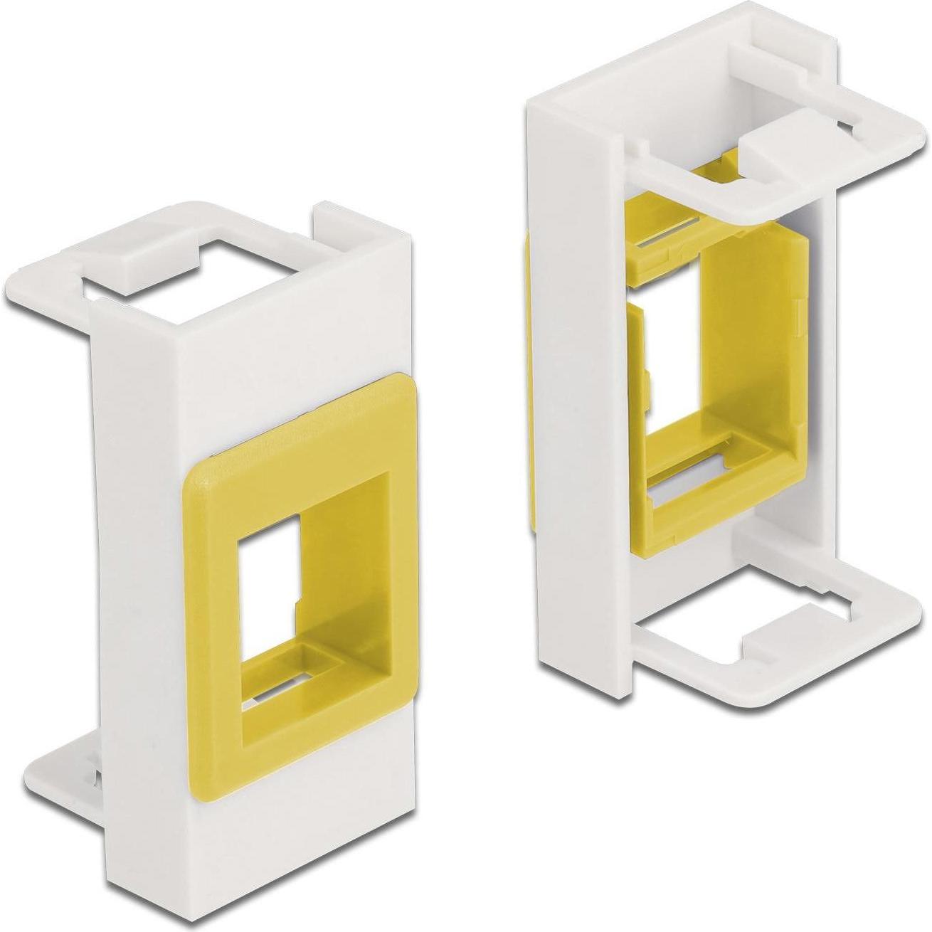 Delock Easy 45 Modul Keystone Halterung 22,5 x 45 mm, weiss / gelb, Server Zubehör, Weiss