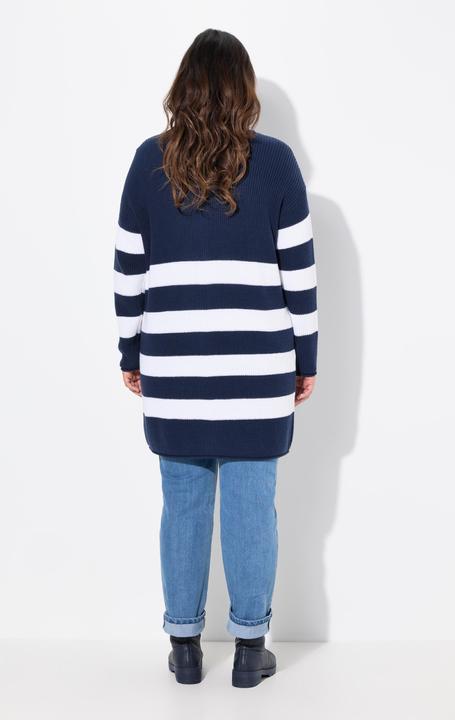 Immagine prodotto Ulla Popken Cardigan con righe, taglio squadrato, orlini arrotolati e scollo a V (54)