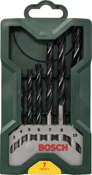 Produktbild Bosch Zubehör Mini-X-Line-Holzbohrer-Set, 7-teilig (6 mm, 10 mm, 7 mm, 3 mm, 5 mm, 8 mm, 4 mm)
