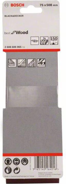 Image du produit Bosch Professional Zubehör PRO X440 bande abrasive, 75 x 508 mm, G150 (150)