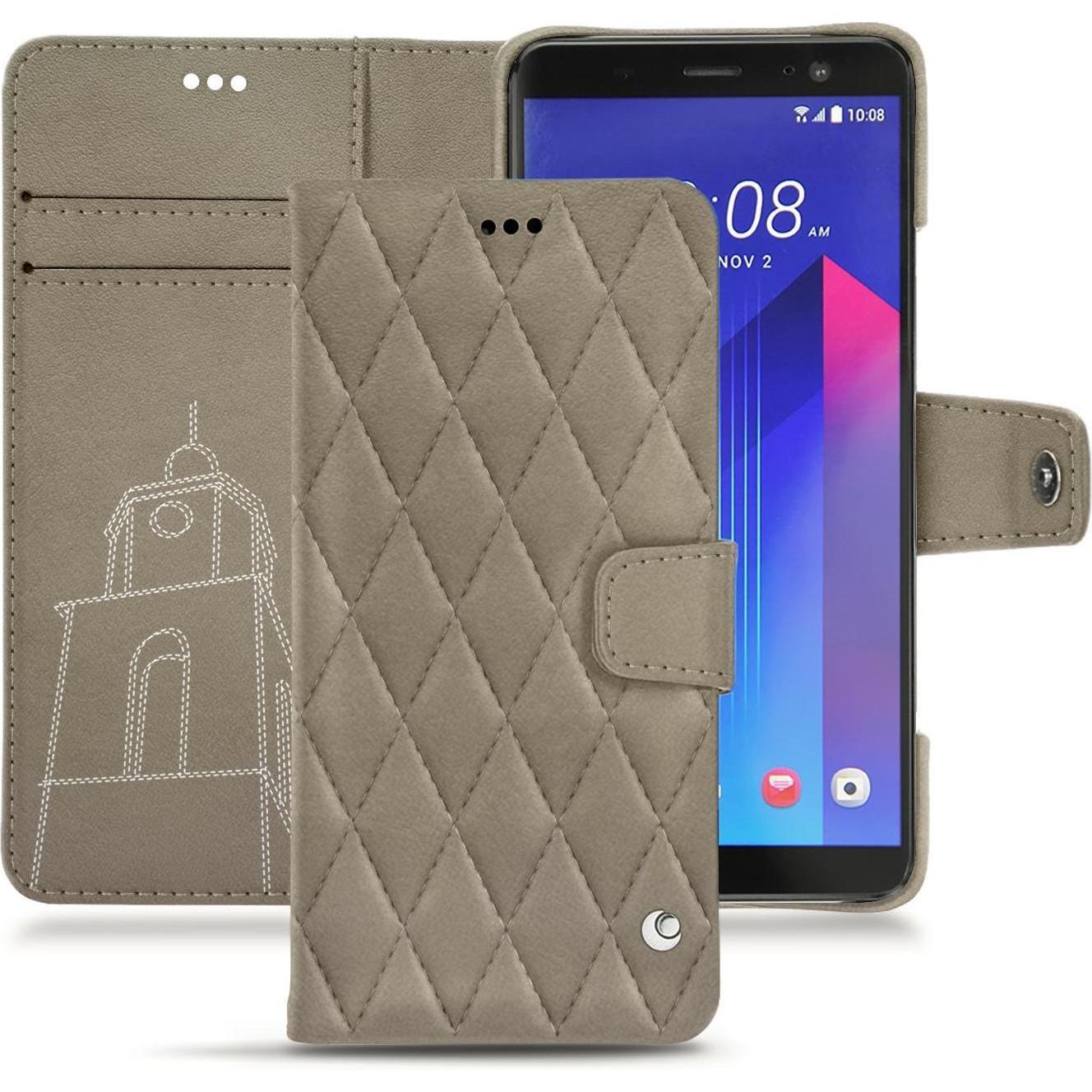 Noreve Lederschutzhülle Wallet (HTC U11+), Smartphone Hülle, Beige