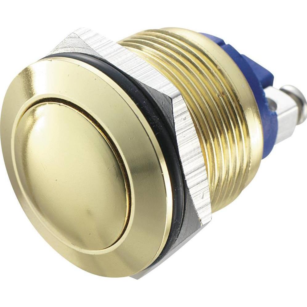 Tru Components 701262 GQ 19B-G Vandalismusgeschützter Drucktaster 48 V/DC 2 A 1, Taster + Schalter, Silber
