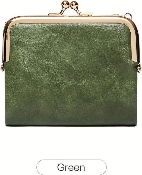 Actual product image Only-Bags.Store Solid colour versatile short wallet, Vintage Clutch Coin Purse Credit Card Holder with