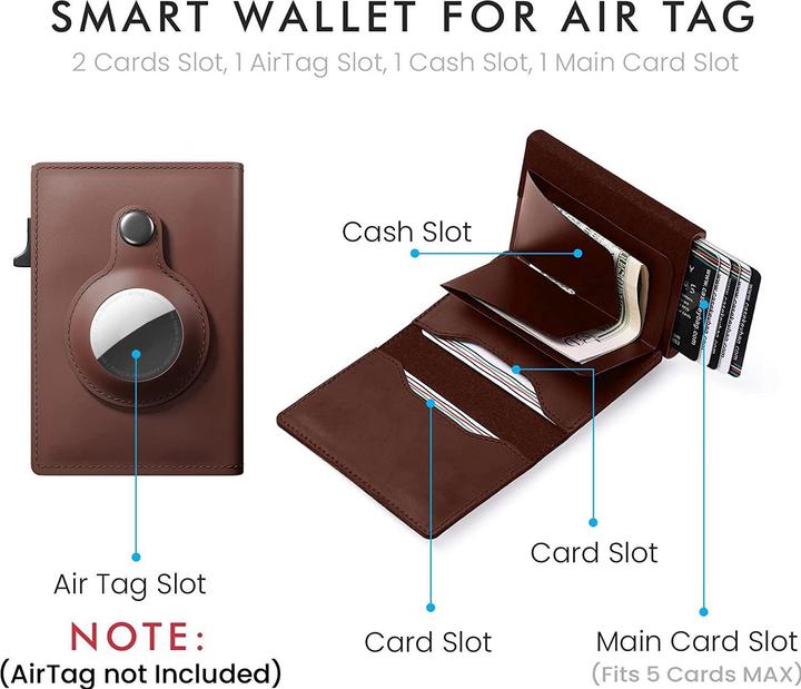 Actual product image Cadorabo Cover with card compartment compatible with Airtag
