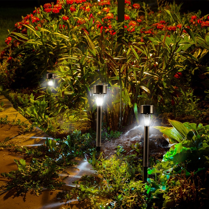 Image du produit Casativo Mini lampes solaires LED, 16 pièces avec piquet de terre et capteur de gradation, IP44 (IP44)