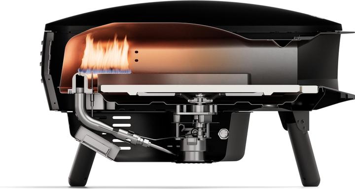 Produktbild Piccolo Rotante 16" EU schwarz / Pizzaofen / mit rotierendem Stein / Brenner C (Pizzaofen Gas)