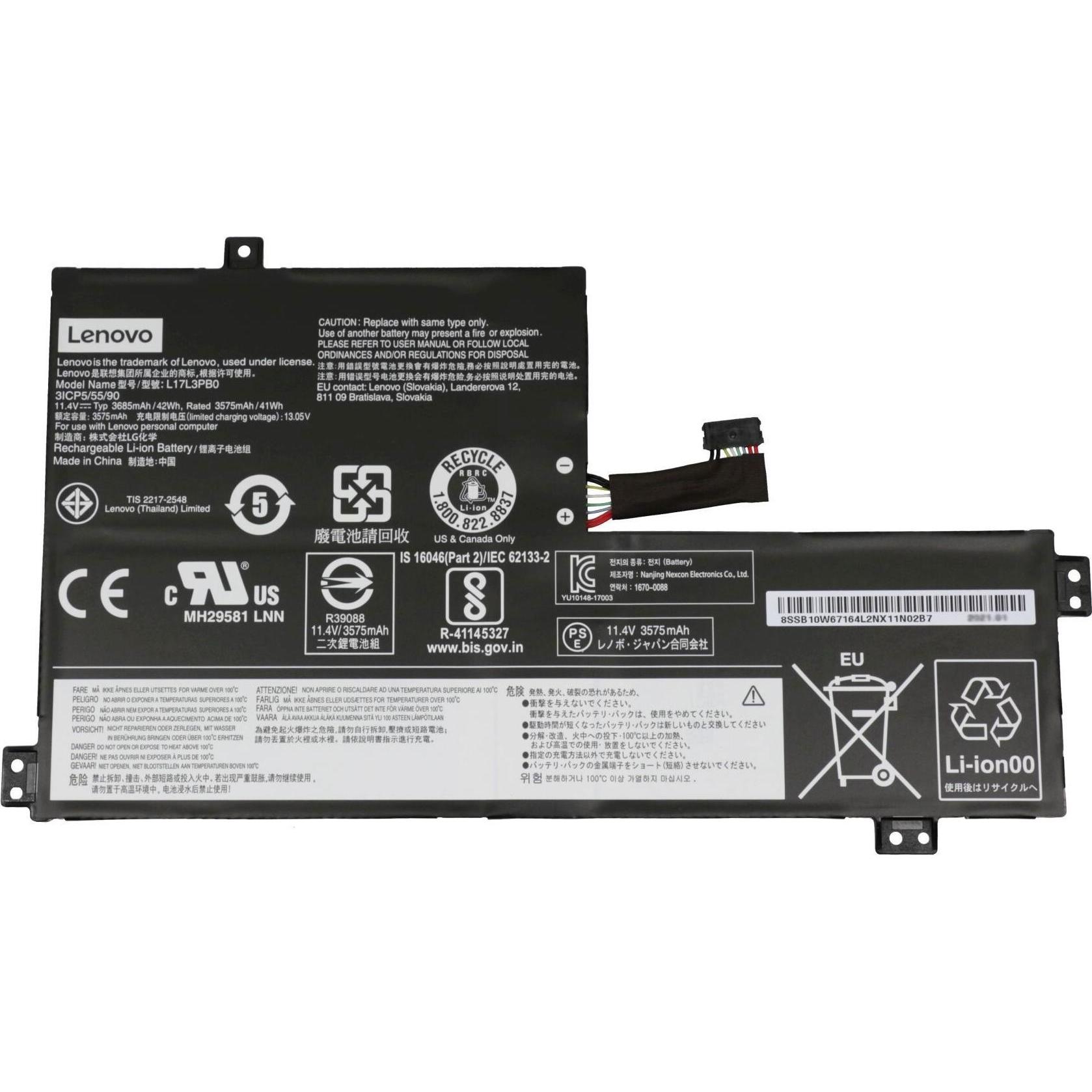 Lenovo 5B10W67251 (3 Zellen, 3685 mAh), Notebook Akku