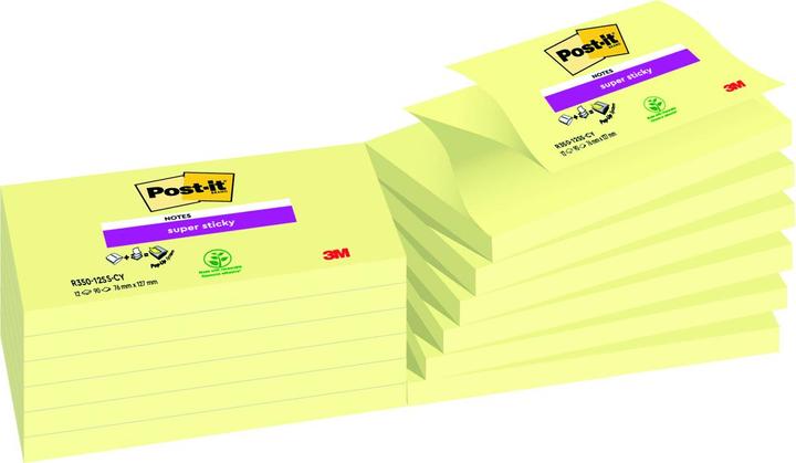 Immagine prodotto Post-it Super Sticky Z-Notes, 76 x 127 mm, giallo canarino (127 x 76 mm)