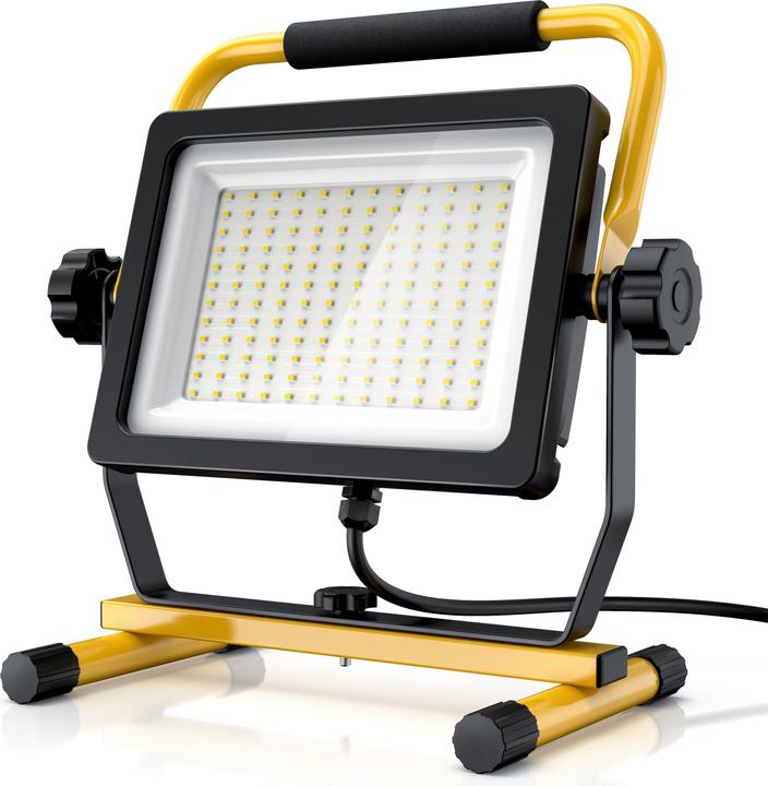 Produktbild Brandson Baustrahler, 100W LED Arbeitsleuchte, 144 SMD LEDs, Bauscheinwerfer, Bauscheinwerfer, 4m Kabel, IP65 (10000 lm)