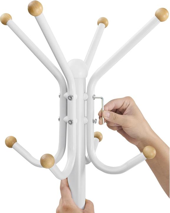 Immagine prodotto Songmics Appendiabiti 180 cm, bianco, dettaglio materiale: acciaio