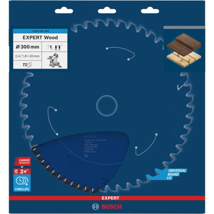 Immagine prodotto Bosch Professional Zubehör Lama circolare Expert per legno, 300 x 30 x 2,4 mm, 72