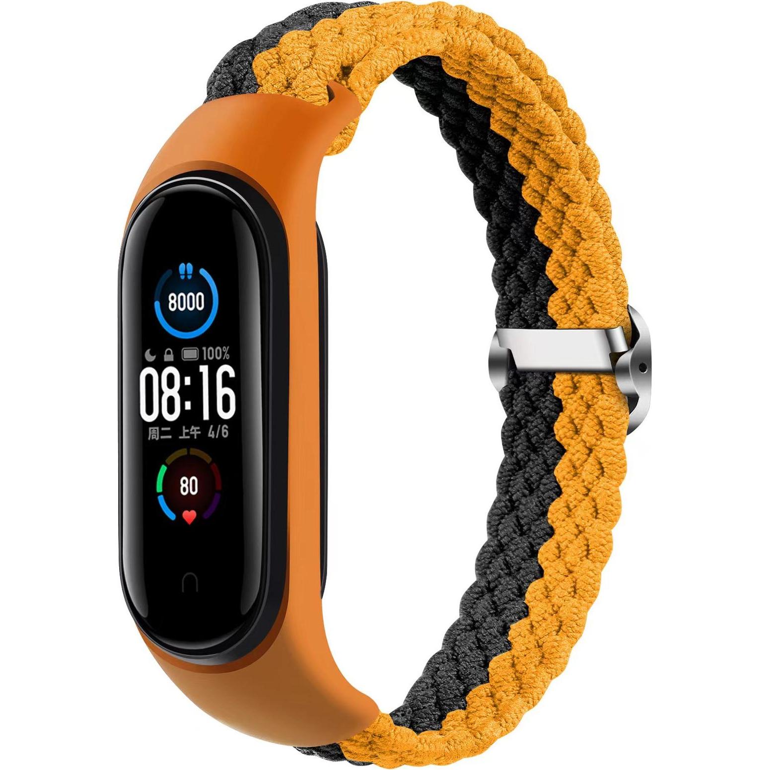 OEM Smartband M3/M4/M5/M6 ORANGE-GRAU (Nylon), Cinturini per orologi, Arancia, Grigio