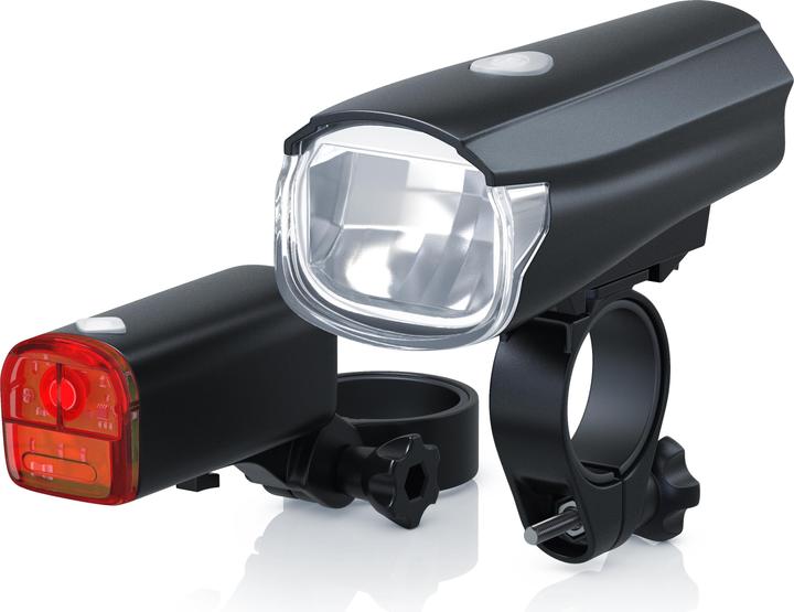 Aplic LED Velobeleuchtung Fahrradlicht Set, StVZO zugelassen - Fahrradlampe Fahrradlicht Fahrradlampenset (30 lm)